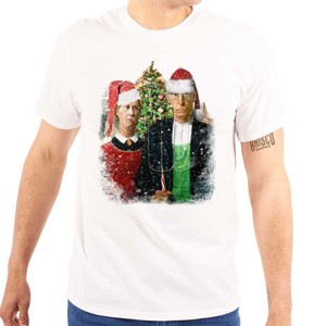 Christmas Gothic Art Xmas Couple Graphic T Shirt Men or Women Brisco Brands - 1 of 4