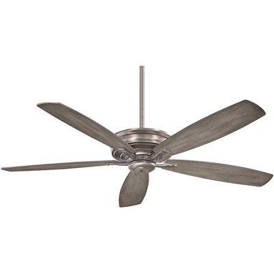 52" Minka Aire Industrial Indoor Ceiling Fan Burnished Nickel Seashore Gray Wood for Living Room Kitchen Bedroom Family Dining