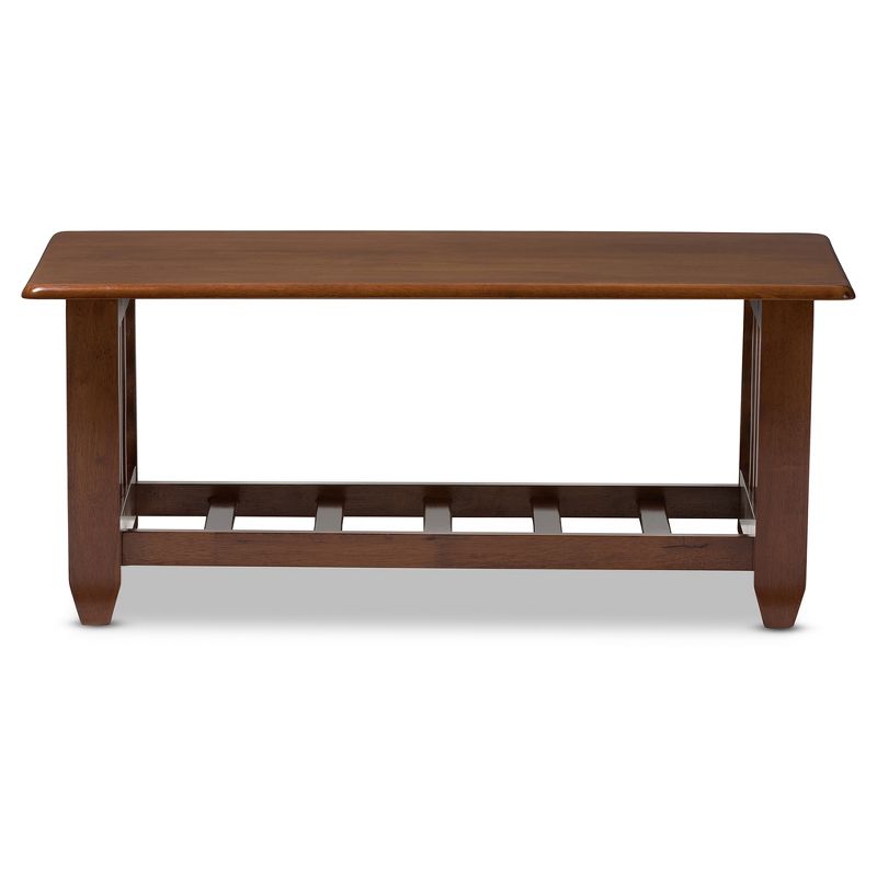 Larissa Modern Classic Mission Style Living Room Occasional Coffee Table - Cherry Brown - Baxton Studio, 3 of 6