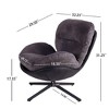 ACEPANO 360 Degree Chenille Upholstered Swivel Accent Armchair With Black Metal Base-Dark Gray - 2 of 4