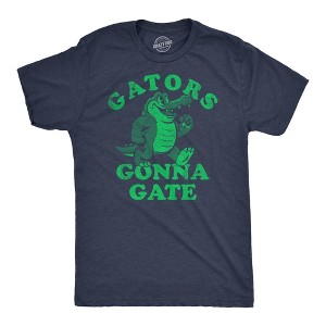 Mens Funny T Shirts Gators Gonna Gate Sarcastic Alligator Graphic Tee For Men - Crazy Dog Men's T Shirt - 1 of 4