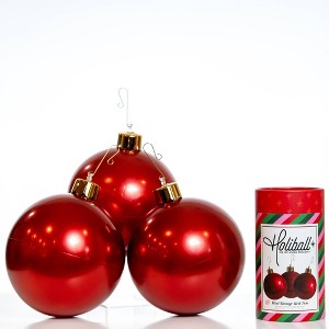 Holiball 3pc 8" Mini Trio Outdoor Decorative Sculpture Red - 1 of 1