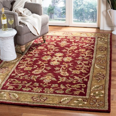 Heritage Red and Gold Hand-Tufted Wool Area Rug