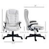 High Back Massage Office Chair with Heat and Reclining Backrest, Flip-Up Armrest Desk Chair for Office or Home-3irtyhousy - 4 of 4