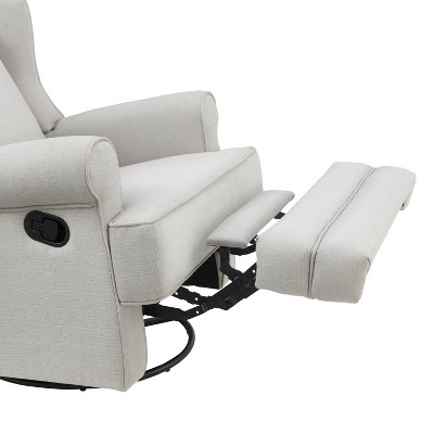 Teegan Sand Swivel Glider Recliner with Plush Wingback Design