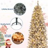 White Pre-Lit Pencil Christmas Tree – Frosted Artificial Xmas Tree with LED Lights & Metal Base for Home/Party Decor (1-Piece) - 4 of 4