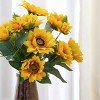 GlasFlength Artificial Plants Small Fake Plants Artificial Cream Sunflower Faux Plants for Indoor Home Decor, Yellow, 10.2"*11"*18.9" - 2 of 4