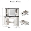 Vanity Desk with Mirror, Lights & Charging Station, 45" Bedroom Table, 3 Lighting Modes - 2 of 4