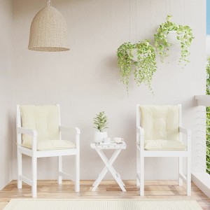 vidaXL Garden Lowback Chair Cushions 2 pcs Cream 39.4"x19.7"x2.8" Fabric - 1 of 4