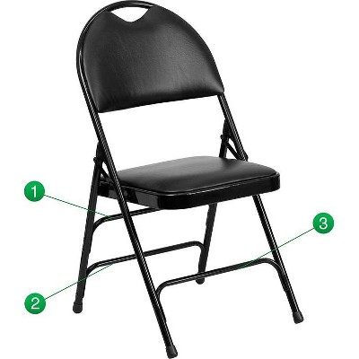 target black folding chairs