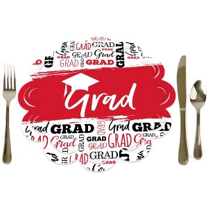 Big Dot of Happiness Red Grad - Best is Yet to Come - Red Graduation Party Round Table Decorations - Paper Chargers - Place Setting For 12 - 1 of 4
