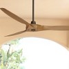 60" Casa Vieja Aireon Modern Indoor Outdoor Ceiling Fan with Remote Control Rubbed Bronze Walnut Damp Rated for Patio Exterior House Home Porch Gazebo - 2 of 4