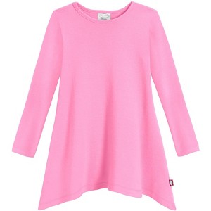 City Threads USA-Made Cotton Soft Jersey Girls Long Sleeve Shark Bite Tunic - 1 of 4