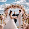 Artloge 7.87ft Modern Metal Pergola Arch White Wedding Arch Stand Garden Arbor with Heavy Duty Base for Ceremony Proposal Party - 3 of 4