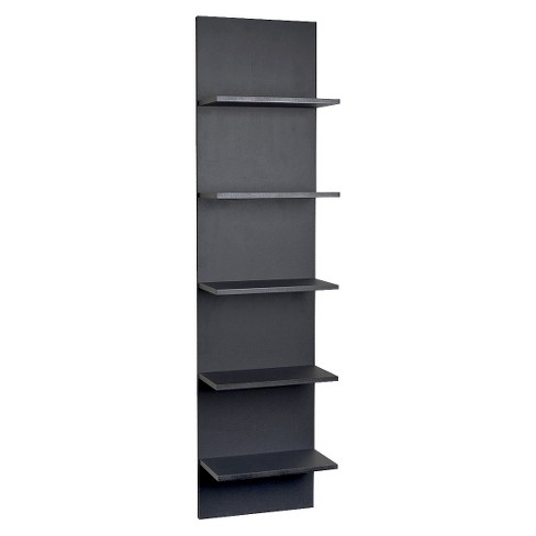 4-Tier Sienna Vertical Wall Shelf Unit Black/Rustic - Danya B.