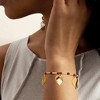 Ross-Simons Red Carnelian Bead Leaf Bracelet in 18kt Gold Over Sterling Size 7 - 2 of 3