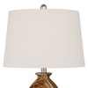 360 Lighting Carlton 28" Tall Modern Table Lamps Set of 2 WiFi Smart Socket Brown Faux Marble Living Room Bedroom Bedside Nightstand House White Shade - 3 of 4
