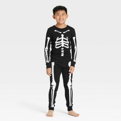 Kids' Halloween Skeleton Matching Family Snug Fit Pajama Set - Hyde & EEK! Boutique™ Black