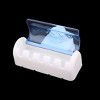 PiccoCasa Household Bathroom Mounted Suction Cup Five Racks Plastic Toothbrush Holder 4.7" x 2" x 4.3" Blue White 1 Pc - 2 of 4
