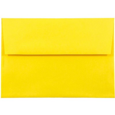 JAM Paper A8 Colored Invitation Envelopes 5.5 x 8.125 Yellow Recycled 96334