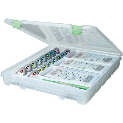 Photo 1 of ArtBin Super Satchel Electronic Cartridge Storage-15.25"X14"X2" Translucent W/Green