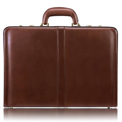McKlein Reagan Leather 3.5" Attache Briefcase - Brown