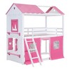 Grungis Twin Size Wood House Loft Bed with Windows and Sills,Modern Bunk Bed with Guardrails and Tent,Loft and Bunk Bed for Bedroom - 4 of 4