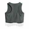 Nlife Womens Western Sparkly Fringe Sleeveless Crop Tops Cowgirl Going Out Cropped Tank Tops with Glitter Tassel - 4 of 4