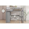 APRILSOUL Wood  Loft Bed with Built-in Wardrobe, Desk, Storage Shelves and Drawers, White - 3 of 4
