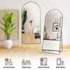 Beautyolove 32 in. W. x 71 in. H Classic Arched Black Aluminum Alloy Framed Full Length Mirror Wall Mounted or Standing Floor Mirror - 4 of 4