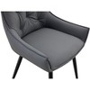 PAGED Dining Chairs, Faux Leather Dining Room Chairs, Kitchen Chairs with Ergonomic Button-Tufted Backrest and Metal Legs for Kitchen - 3 of 4
