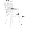 3 Piece Patio Seating Set, Aluminum Patio Accent Chairs Set Of 2 With Umbrella Hole And Cushion,All Weather Metal Bistro Table Set -Maison Boucle - 4 of 4