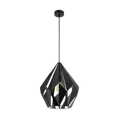 1-Light Carlton Pendant Black/Silver - EGLO