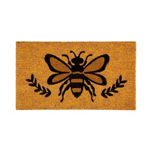 Evergreen Honeycomb Bee Indoor Outdoor Natural Coir Doormat 1'4"x2'4" Brown - 1 of 4