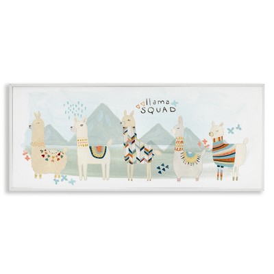 Stupell Industries Llama Squad Whimsical Patterns, 30" x 13"