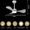 42'' Modern Ceiling Fan with 3 ABS Blades, Quiet DC Motor, 6-Speed Reversible, Remote Control, 3-Color Dimmable LED Light - 2 of 4