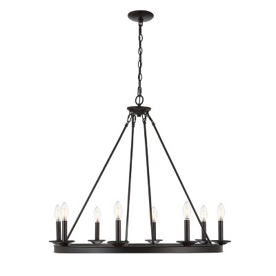 Oil Rubbed Bronze 8-Light Wagon Wheel Chandelier