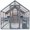 LAOTIES 110" Large Outdoor Wooden Catio,Cat Enclosure with Bridges,Catwalks And Small Houses,Covered Playpen For Multiple Cats - 3 of 4