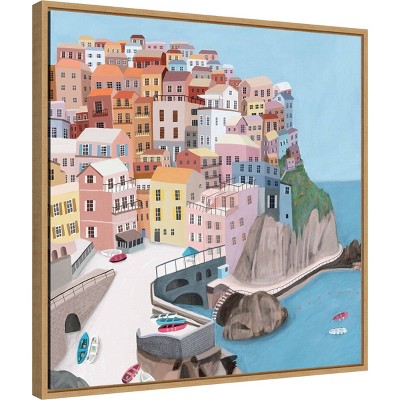 Manarola Italy Coastal Cliffside Cityscape Canvas Print