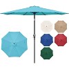 Gulches Simple 9'Patio Umbrella Outdoor Table Market Yard Umbrella with Push Button Tilt/Crank,8 Sturdy Ribs for Garden,Deck,Backyard,Turquoise - 4 of 4