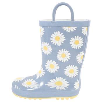 Hudson Baby Rain Boots, Blue Daisy