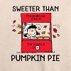 Women's - Peanuts - Lucy Thanksgiving Sweeter Than Pumpkin Pie Lightweight French Terry Wide Neck Long Sleeve Shirt - 2 of 4