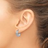Black Bow Jewelry Wide Diamond-cut Satin Round Hoop Earrings in 14k White Gold 5 x 13mm - 3 of 4