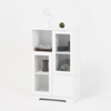Gulches White MDF Storage Cabinet - Glass Doors, Drawer & Open Shelves, Multipurpose for Bedroom, Living Room & Dining Room - 3 of 4