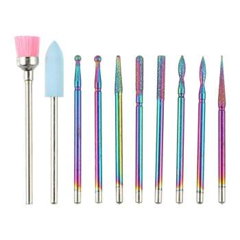 Unique Bargains Emery Nail Drill Bits Set For Acrylic Nails 3/32 Inch Nail  Art Tools 40.3mm Length Colorful 7 Pcs : Target