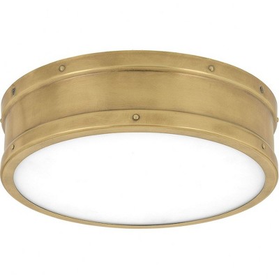 Elegant Gold LED Flush Mount Ceiling Light with Etched Diffuser