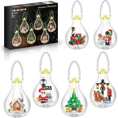 Hogkids Christmas Ornament Building Block Sets with Santa, Gingerbread House, Nutcracker, Elk(566PCS)