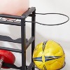TOBILI 4-Tier Metal Storage Organizer with Rolling Wheels for Basketball Sports Equipment Organizer for Yoga Mat Large Ball Storage Rack - 2 of 4