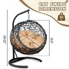 LAOTIES Indoor And Outdoor Cat Swing Bed with Stand,Hanging Rattan Wicker Egg Chair With Cushion,Cozy Hammock For Cats And Small Pets - 2 of 4