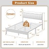 Furnulem White Queen Bed Frame with Charging Station Led Lights Pu Leather Upholstered Headboard W/ 2-Tier Storage Shelves No Box Spring Needed - 4 of 4